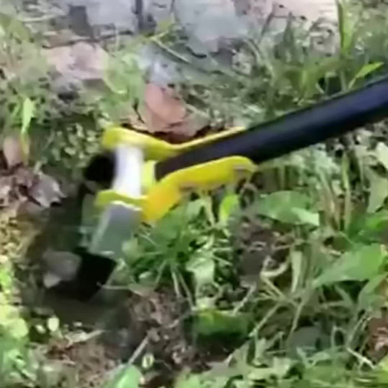 TerraTri Gartenhacke | Dreiecks-Kopf aus Edelstahl | Ergonomischer Griff | Schwarz-Gelb