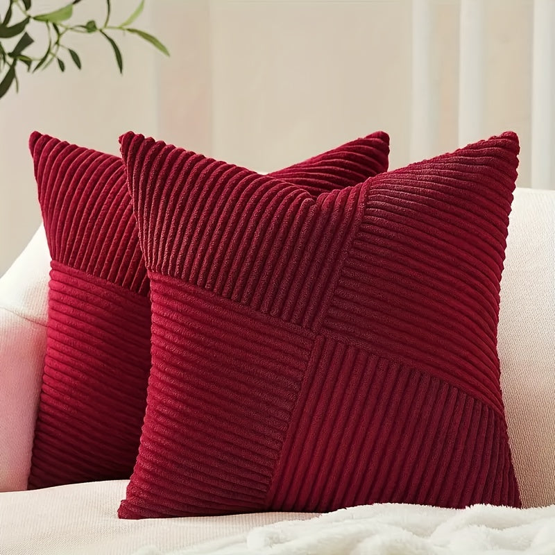 NordLiv Kissenhüllen Set | Boho-Stil | Weicher Cord | 2 Stück, 45×45 cm, 50x50cm