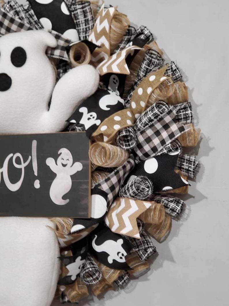 SpookyCharm – Bauernhaus-Stil handgemachter Halloween-Kranz!