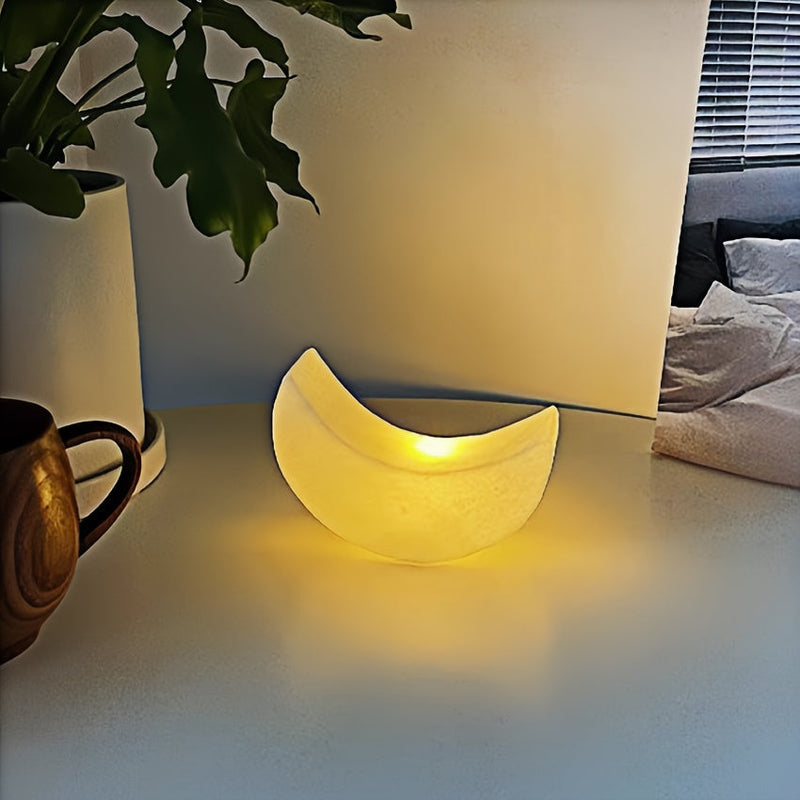 Mondlicht LUNERA | Art Deco Nachtlicht | Halbmond-Design | Kabellos & Warmweiß