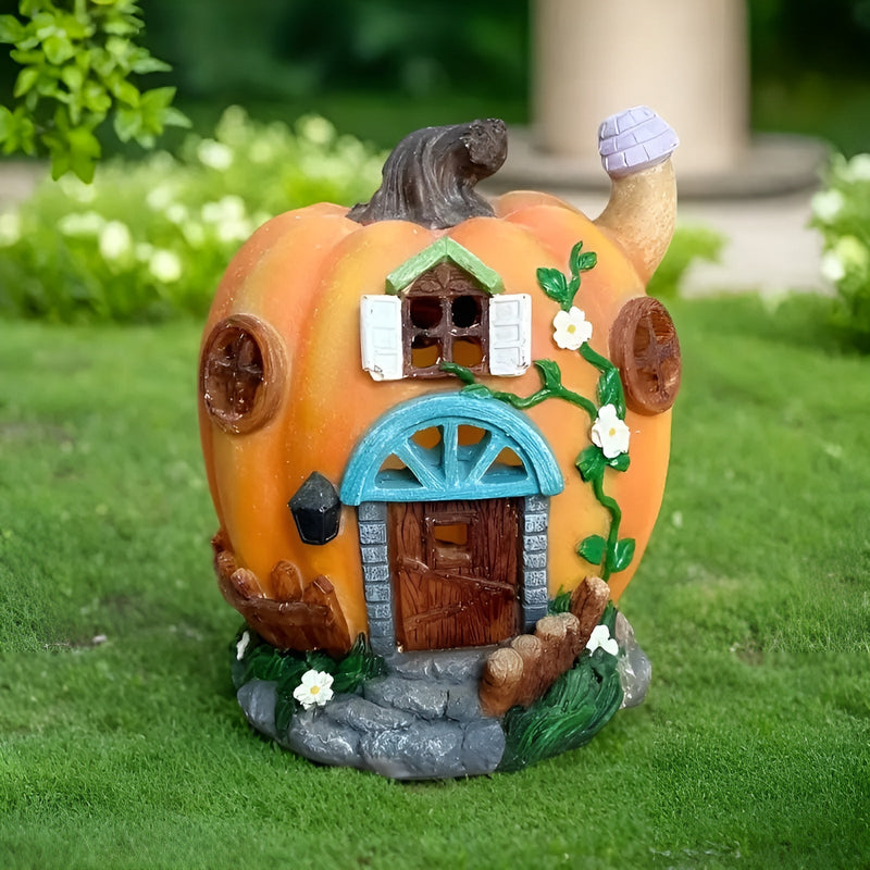 Solar-Kürbishaus Lumipumpa | LED-Gartenleuchte | Wetterfest & Energiesparend | Perfekt für Halloween & Herbstdeko