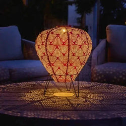 LumaBalloon Solar-Laterne Heißluftballon | Automatisch & Wetterfest | Für Garten & Terrasse | 26x30 cm