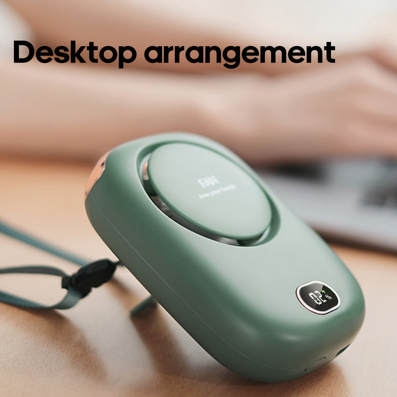Tragbarer Nackenventilator BreezyLoop | USB-Aufladung | 3 Geschwindigkeiten | 2000 mAh Akku | Handsfree-Kühlung