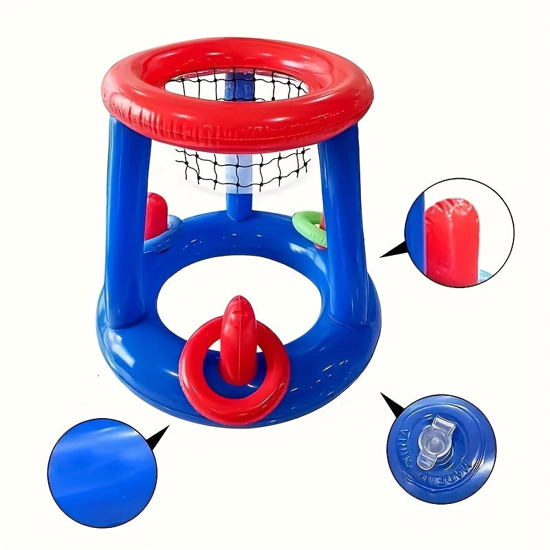 Aufblasbares Basketball-Set FloatHoop | Für Pool & Strand | Inkl. Ball & Ringe | Wasserfest & Tragbar