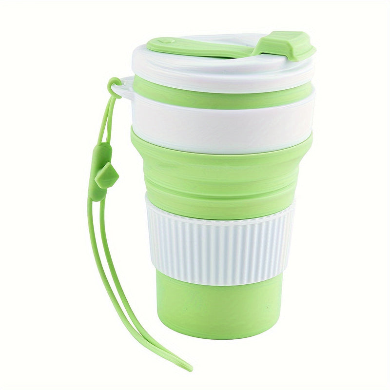 Faltbecher Traviva Cup | Lebensmittelechtes Silikon | Mit Deckel & Auslaufschutz | 14 × 8 cm
