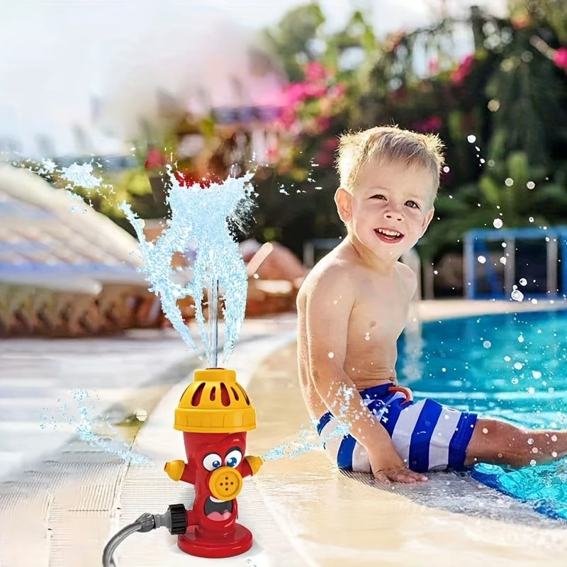 Wassersprinkler HydroHero | Drehender Feuerhydrant-Effekt | Für Garten & Sommer-Wasserspaß | Schlauchanschluss