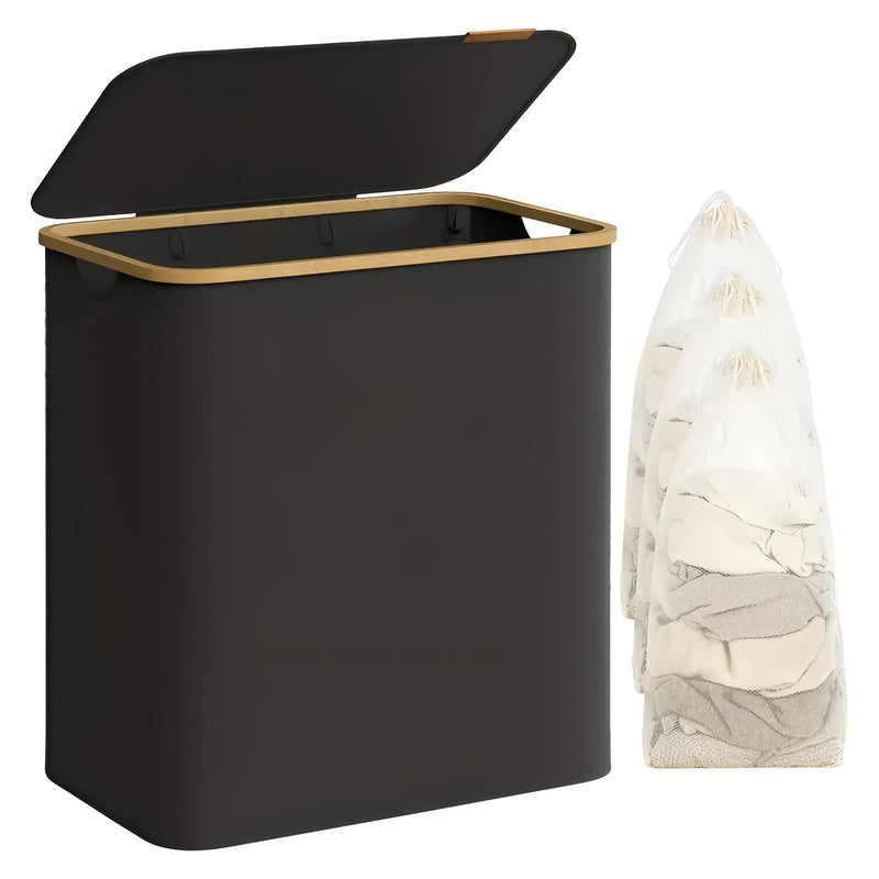 Sortiva Wäschekorb 150L | 3-Fach-System | Robust & Abnehmbar | 60x40x70 cm