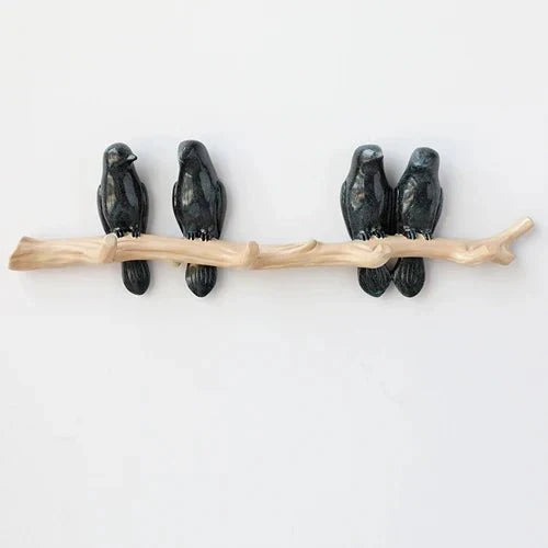 Holz-Wandhaken Voglia Naturholz | Mit Vogelmotiv | 100 % Massivholz | Für Flur, Wohnzimmer & Schlafzimmer