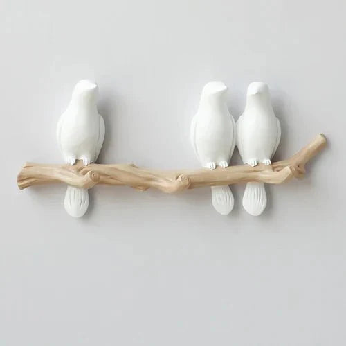 Holz-Wandhaken Voglia Naturholz | Mit Vogelmotiv | 100 % Massivholz | Für Flur, Wohnzimmer & Schlafzimmer