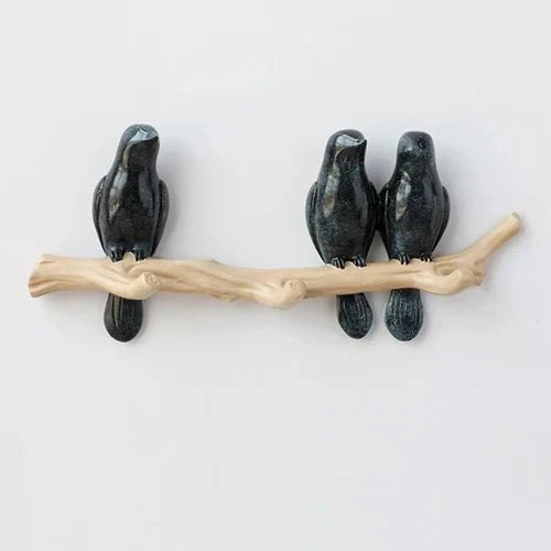 Holz-Wandhaken Voglia Naturholz | Mit Vogelmotiv | 100 % Massivholz | Für Flur, Wohnzimmer & Schlafzimmer