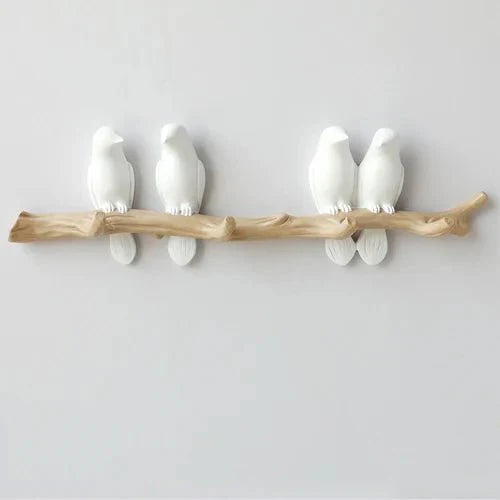 Holz-Wandhaken Voglia Naturholz | Mit Vogelmotiv | 100 % Massivholz | Für Flur, Wohnzimmer & Schlafzimmer