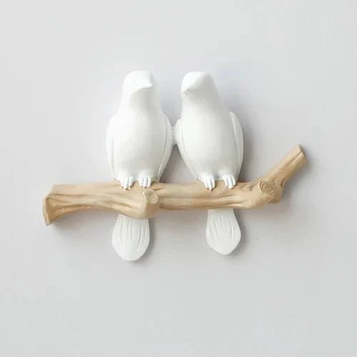 Holz-Wandhaken Voglia Naturholz | Mit Vogelmotiv | 100 % Massivholz | Für Flur, Wohnzimmer & Schlafzimmer