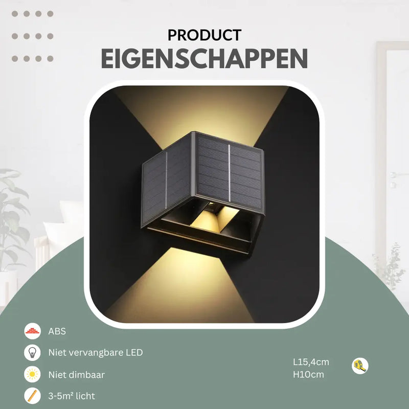 Solavora Solar Wandleuchte Außen | 3 Solarpanels | Warmweißes LED-Licht | IP65 Wetterfest