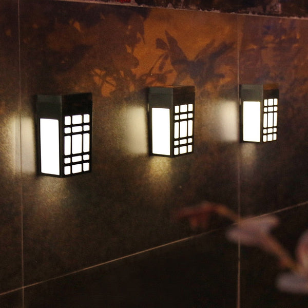 Yunari Solar Wandleuchte im Japanischen Stil | Wetterfest & Energiesparend | Warm- & Kaltweiß | Kompaktformat