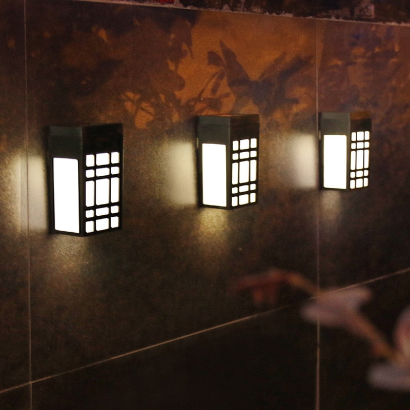 Yunari Solar Wandleuchte im Japanischen Stil | Wetterfest & Energiesparend | Warm- & Kaltweiß | Kompaktformat