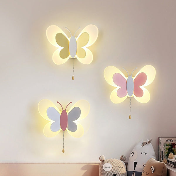 Farfalia Wandleuchte Schmetterling Kinderzimmer | LED Beleuchtung | Acryl & Eisen | 24×17×10,5 cm