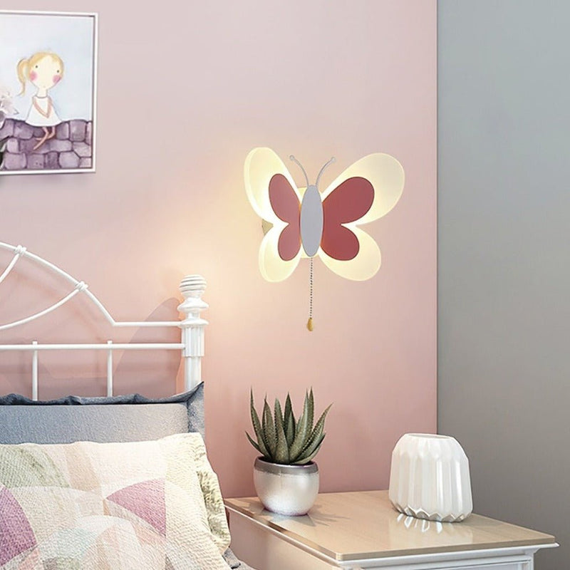 Farfalia Wandleuchte Schmetterling Kinderzimmer | LED Beleuchtung | Acryl & Eisen | 24×17×10,5 cm