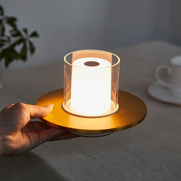 Candilume LED Tischleuchte Induktiv | Modernes Kerzendesign | Ø16×11 cm | ABS, PMMA & Stahl
