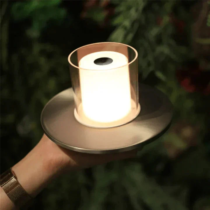 Candilume LED Tischleuchte Induktiv | Modernes Kerzendesign | Ø16×11 cm | ABS, PMMA & Stahl