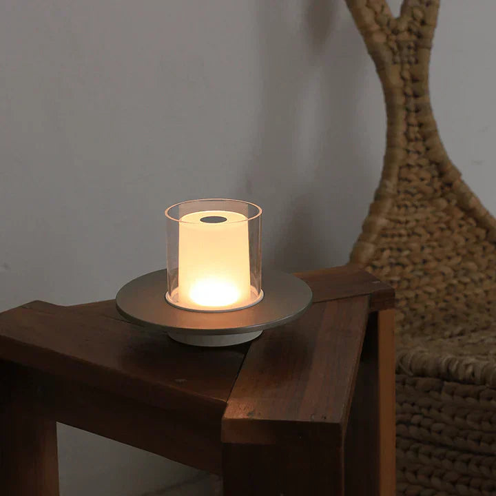 Candilume LED Tischleuchte Induktiv | Modernes Kerzendesign | Ø16×11 cm | ABS, PMMA & Stahl