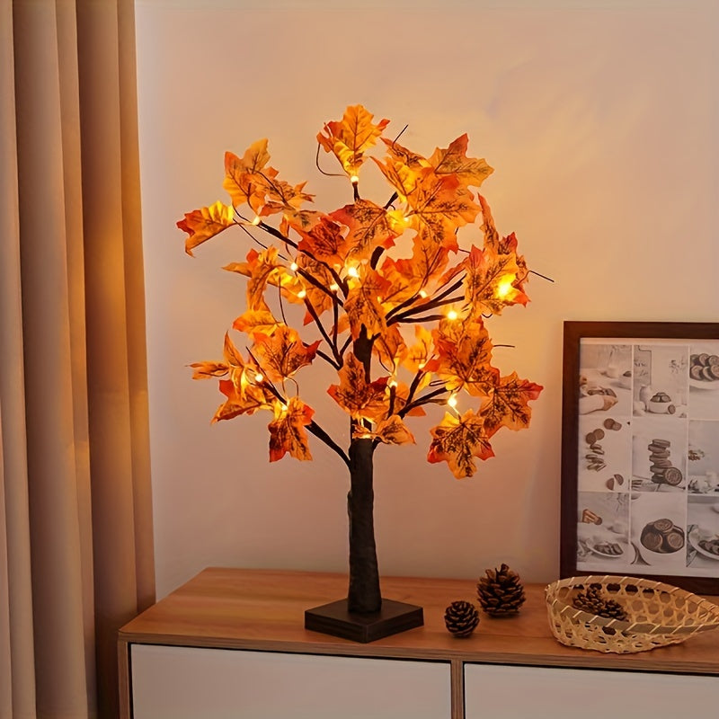 LumiLeaf Dekobaum | LED Ahornblätter | 60 cm | Warmweißes Licht | Batteriebetrieben