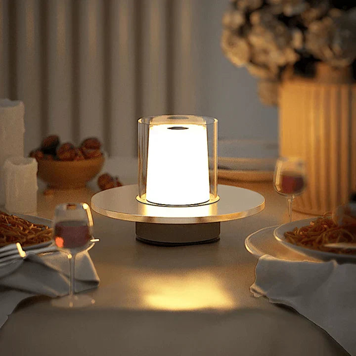 Candilume LED Tischleuchte Induktiv | Modernes Kerzendesign | Ø16×11 cm | ABS, PMMA & Stahl
