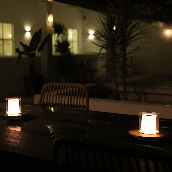 Candilume LED Tischleuchte Induktiv | Modernes Kerzendesign | Ø16×11 cm | ABS, PMMA & Stahl