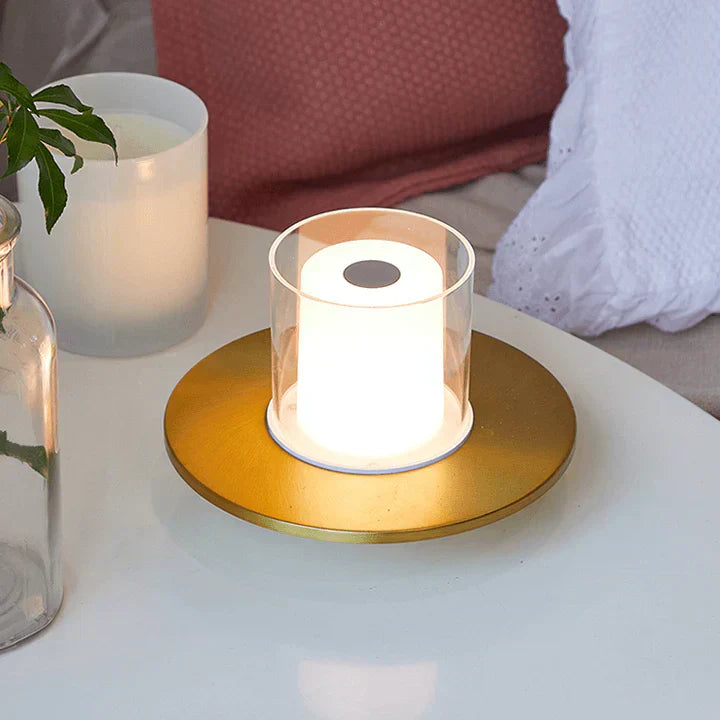 Candilume LED Tischleuchte Induktiv | Modernes Kerzendesign | Ø16×11 cm | ABS, PMMA & Stahl