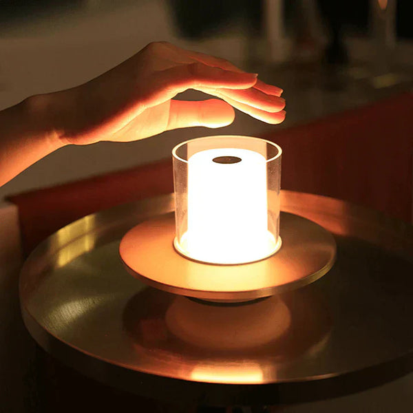 Candilume LED Tischleuchte Induktiv | Modernes Kerzendesign | Ø16×11 cm | ABS, PMMA & Stahl