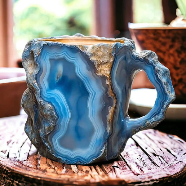 KaffeeTassen GlaceCup | Handgefertigt & Mineral Kristall | Isolierend & Mikrowellengeeignet | 350–450 ml