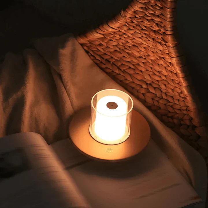 Candilume LED Tischleuchte Induktiv | Modernes Kerzendesign | Ø16×11 cm | ABS, PMMA & Stahl