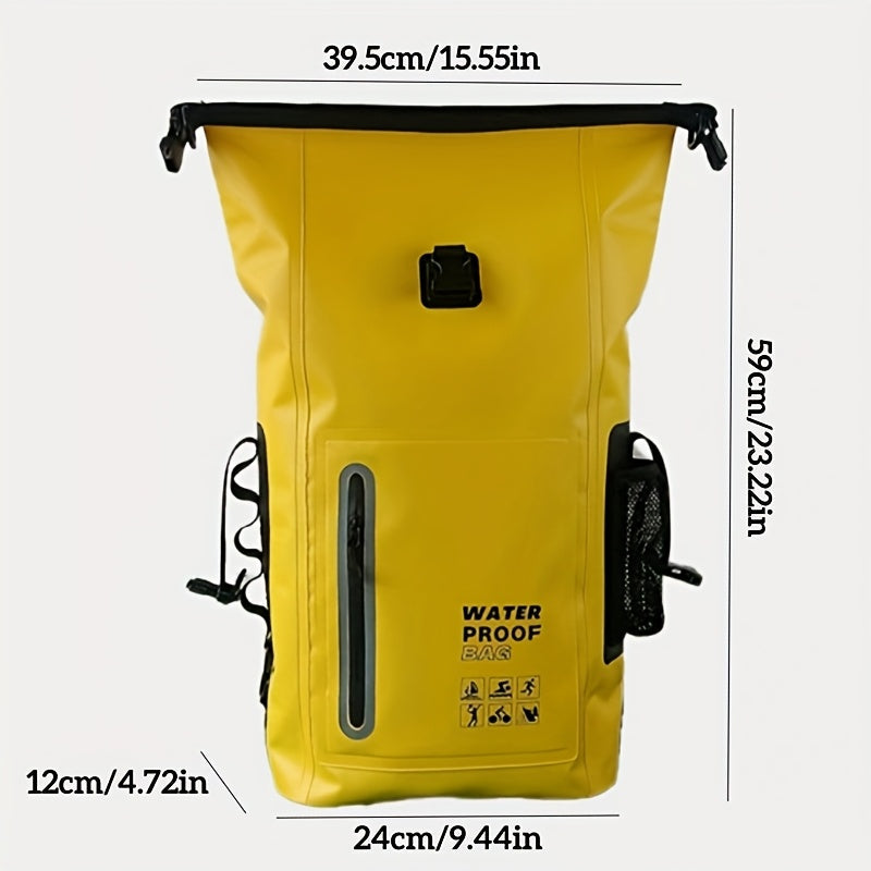 DryTrek Wasserdichter Outdoor-Rucksack 25L | Rolltop mit Clipverschluss | Robustes Design | Perfekt für Kajak, Wandern & Strand