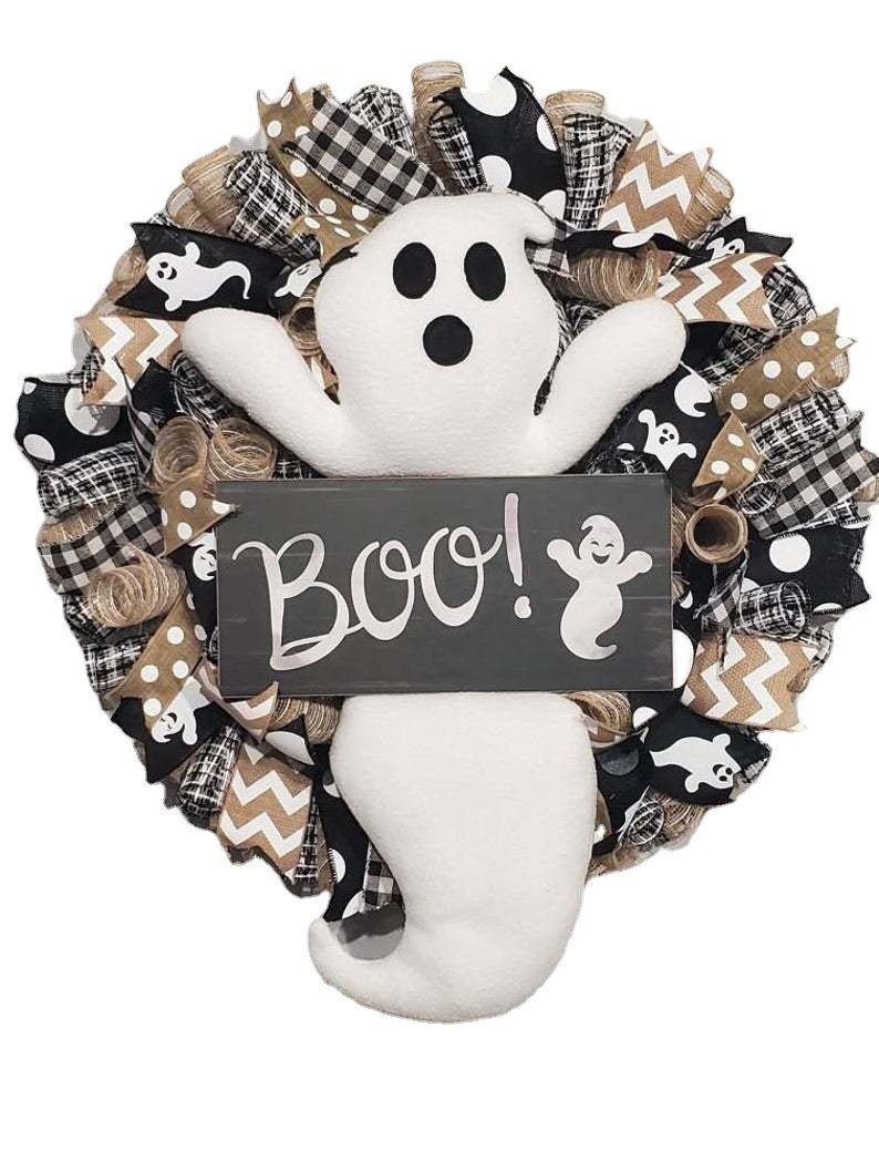 SpookyCharm – Bauernhaus-Stil handgemachter Halloween-Kranz!