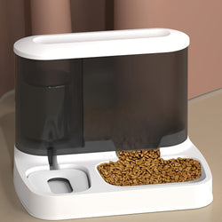 Katzen-Futterspender & Wasserspender PETRONA Duo | Automatisch | 2-in-1 System | Weiß | Für Katzen & Kleintiere