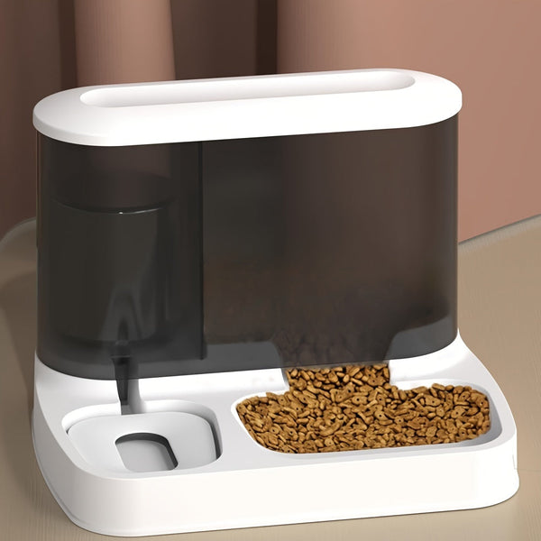 Katzen-Futterspender & Wasserspender PETRONA Duo | Automatisch | 2-in-1 System | Weiß | Für Katzen & Kleintiere