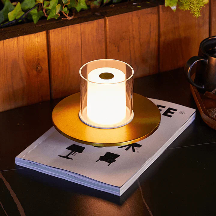Candilume LED Tischleuchte Induktiv | Modernes Kerzendesign | Ø16×11 cm | ABS, PMMA & Stahl