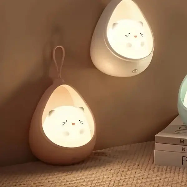 Kinder Nachtlicht | PurrLight Katze | Mit Bewegungssensor & USB Wiederaufladbar | Warmes Stimmungslicht