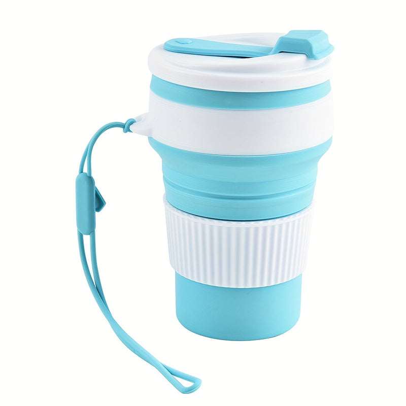 Faltbecher Traviva Cup | Lebensmittelechtes Silikon | Mit Deckel & Auslaufschutz | 14 × 8 cm