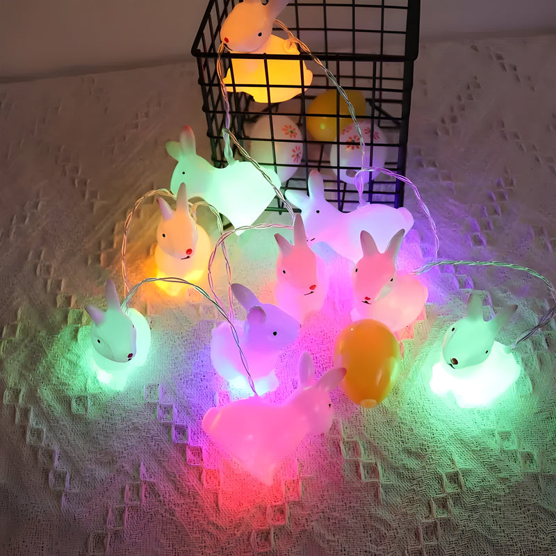 Nostalune LED Hasen-Lichterkette | Vintage Stil | Batteriebetrieben & Kinderfreundlich | Weiß