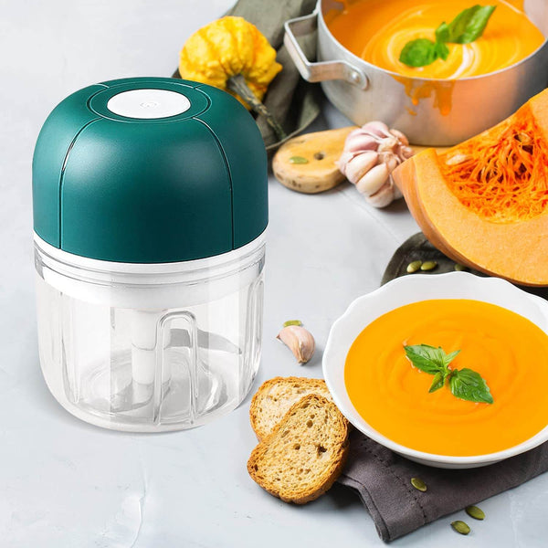 Küchenkrone Elektrischer Knoblauch-Zerkleinerer | Kompakt & Wiederaufladbar | BPA-frei & Edelstahl | 250 ml