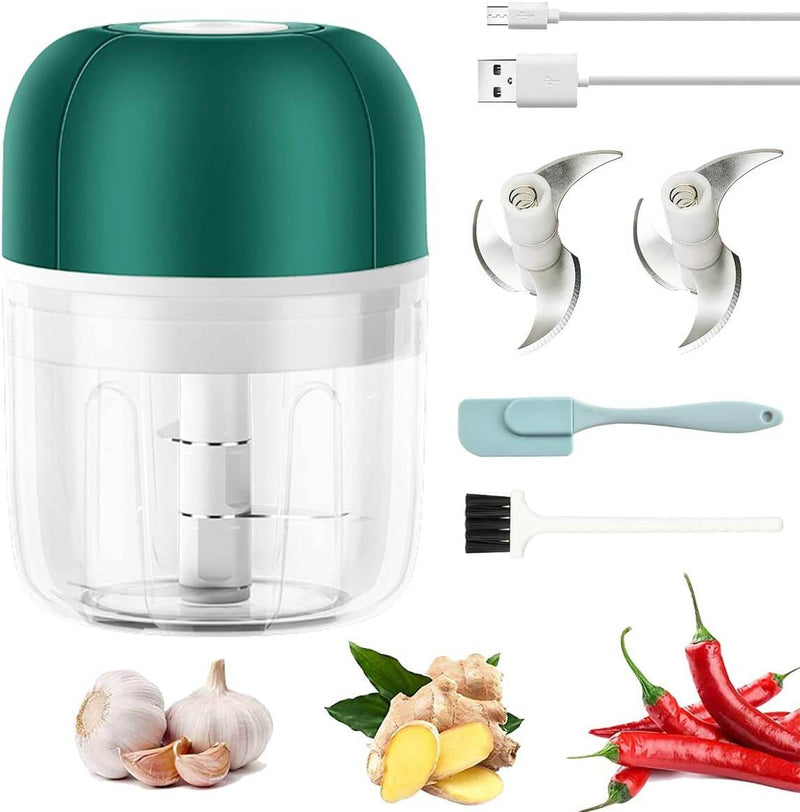 Küchenkrone Elektrischer Knoblauch-Zerkleinerer | Kompakt & Wiederaufladbar | BPA-frei & Edelstahl | 250 ml