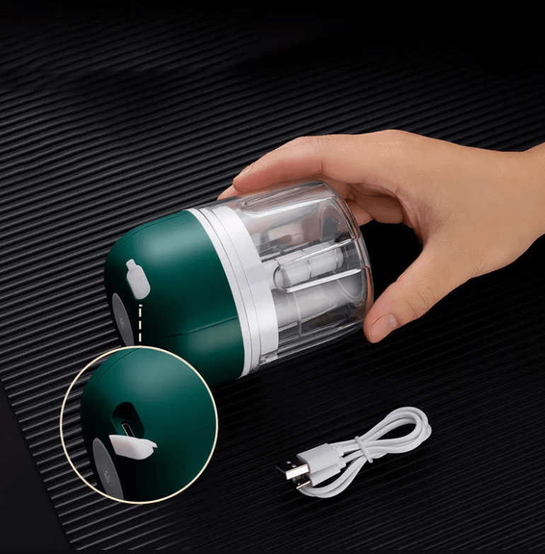 Küchenkrone Elektrischer Knoblauch-Zerkleinerer | Kompakt & Wiederaufladbar | BPA-frei & Edelstahl | 250 ml