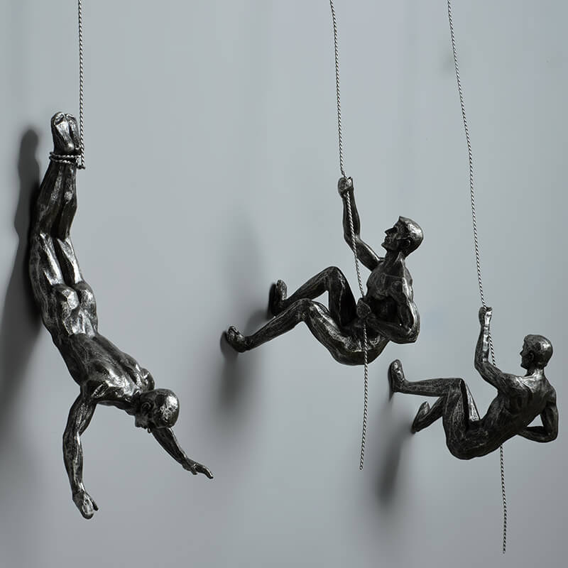 Wandskulptur ClimbArtis | Symbol für Stärke & Wachstum | Handgefertigt aus Harz & Eisendraht