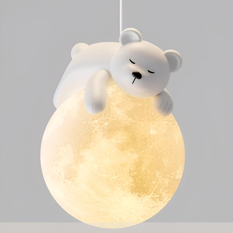 Kinder-Deckenlampe Mondolino | LED Hängelampe mit Mond & Tieren | Dimmbar & Energieeffizient | Für 3–5 m² Räume
