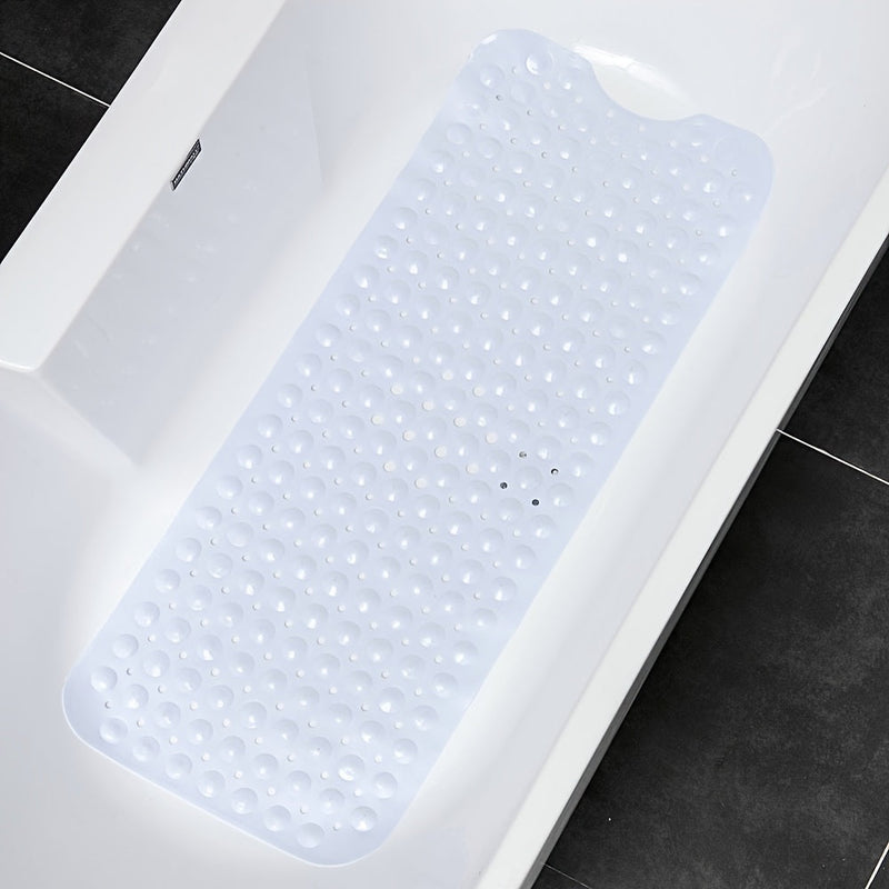Antirutsch-Badewannenmatte SAFELIA | Extra Lang (101×40 cm) | Mit Saugnäpfen & Abflusslöchern | PVC