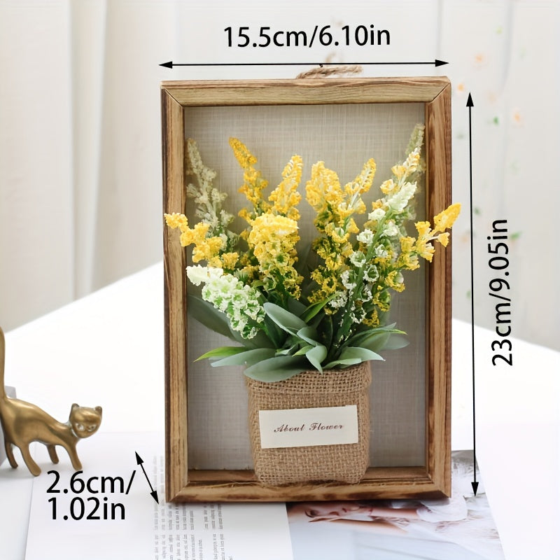 FloraVista 3D Blumen Wanddeko | Naturgetreu & Pflegeleicht | Holzrahmen 40x60 cm
