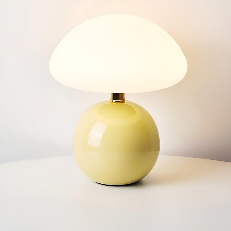 LumoMila Pilzlampe Keramik | Warmes LED-Licht | Energiesparend & Stilvoll | 6–10W