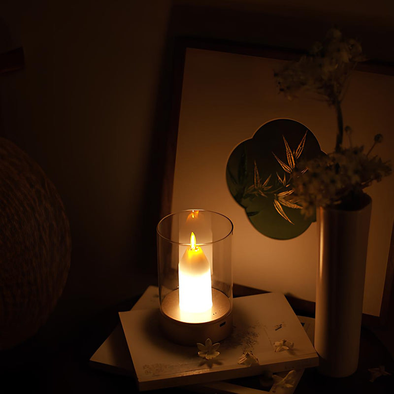 LED Kerze GlowCandle | Handgesten-Steuerung | Warmweißes Licht | 8,6 x 13 cm
