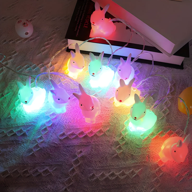 Nostalune LED Hasen-Lichterkette | Vintage Stil | Batteriebetrieben & Kinderfreundlich | Weiß