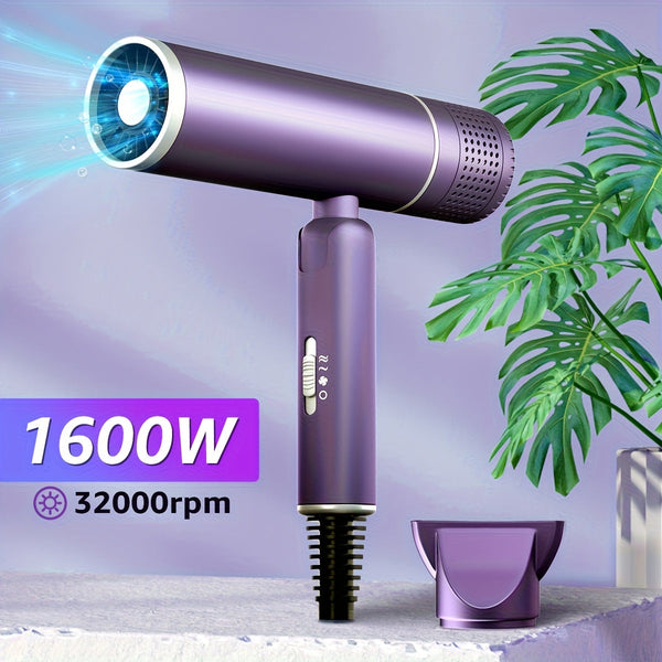 Aerovella Professioneller Ionen-Haartrockner | 1600W Power & Kalt-/Warmfunktion | Mit Diffusor | Antifrizz-Technologie | Blaues LED-Licht